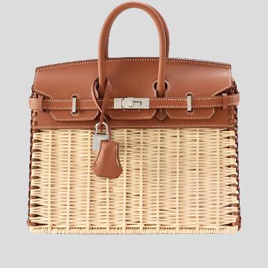 🧺 Hermès Handbag || 30cm Birkin Picnic Gold Swift Leather || Palladium Hardware