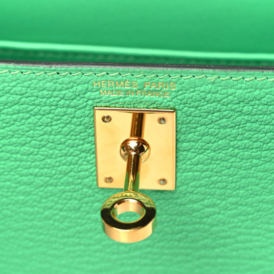 HERMES Chevre Mysore Mini Kelly Sellier 20 Vert Comics