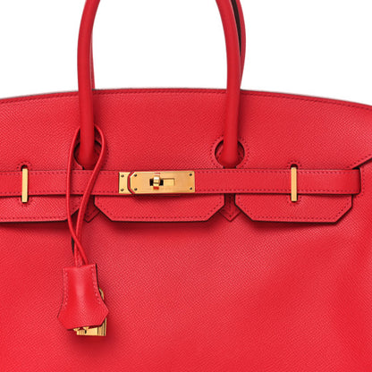 HERMES Epsom Birkin 35 Rouge Casaque