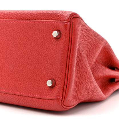 HERMES Taurillon Clemence Kelly Retourne 32 Rouge Casaque