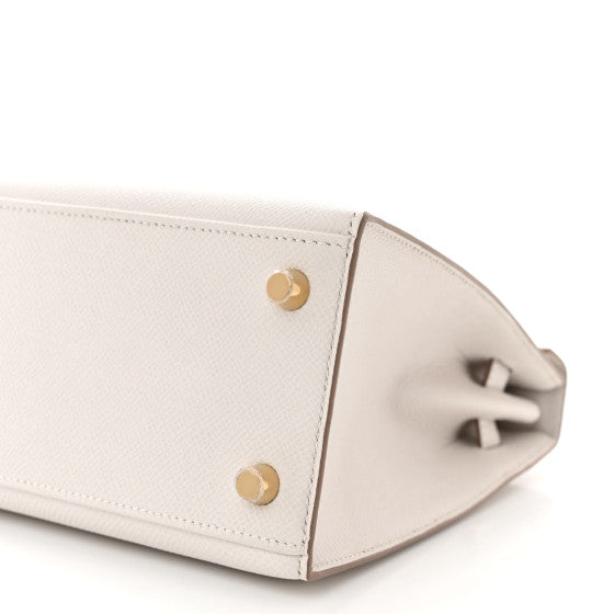 HERMES Epsom Kelly Sellier 25 Gris Pale