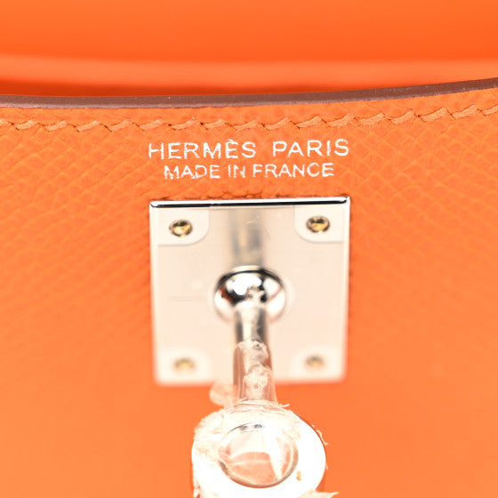 HERMES Epsom Mini Kelly Sellier 20 Orange