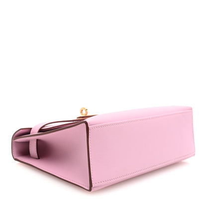 HERMES Swift Kelly Pochette Clutch Mauve Sylvestre