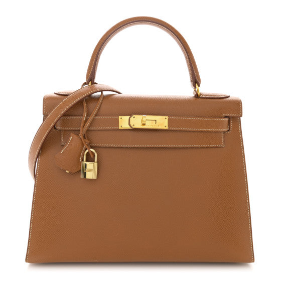 HERMES Courchevel Kelly Sellier 28 Gold