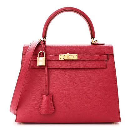 HERMES Chevre Kelly Sellier 25 Framboise