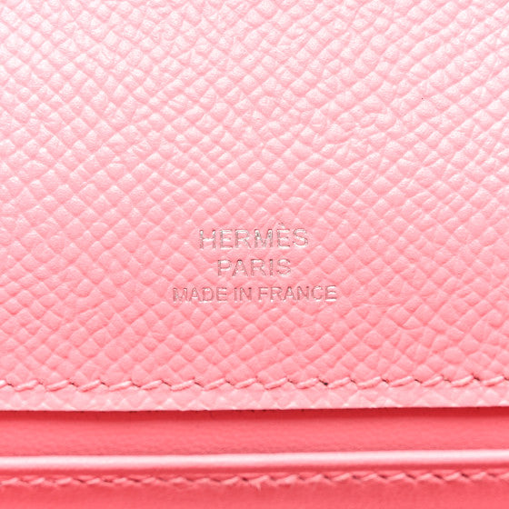 HERMES Epsom Kelly Pochette Clutch Rose Confetti