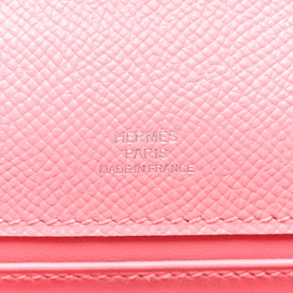 HERMES Epsom Kelly Pochette Clutch Rose Confetti