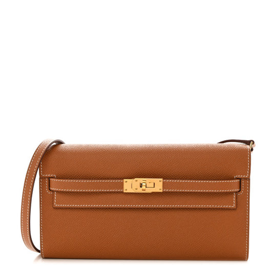 HERMES Epsom Kelly Wallet To Go Gold