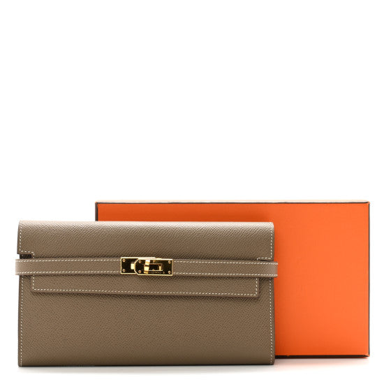 HERMES Epsom Kelly Longue Wallet Etoupe