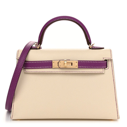 HERMES Epsom Mini Horseshoe Kelly Sellier 20 Craie Anemone