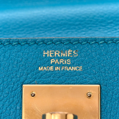 HERMES Evercolor Kelly Retourne 28 Bleu Zanzibar