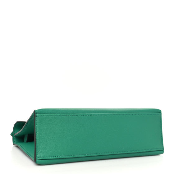 HERMES Swift Kelly Pochette Clutch Vert Vertigo