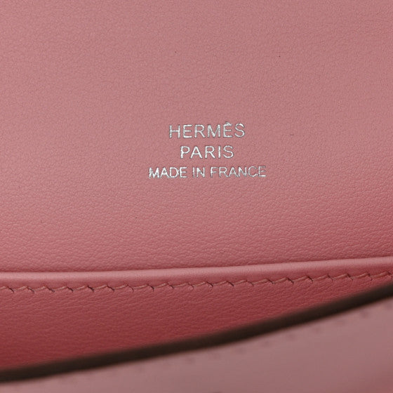 HERMES Swift Kelly Pochette Clutch Rose Sakura