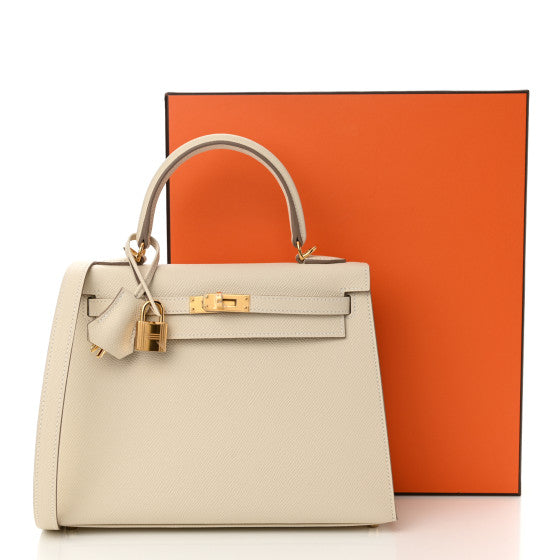 HERMES Epsom Kelly Sellier 25 Craie