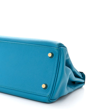 HERMES Evercolor Kelly Retourne 28 Bleu Zanzibar