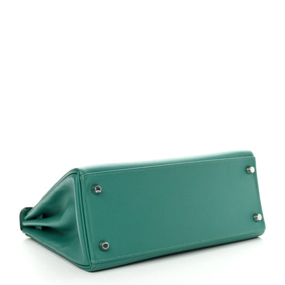 HERMES Evercolor Verso Kelly Retourne 28 Vert Verone Bleu Du Nord