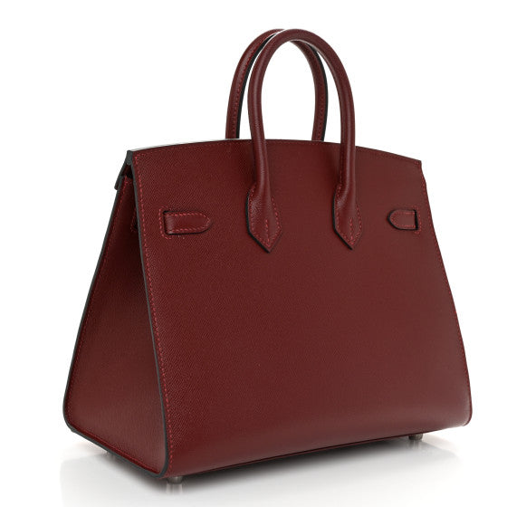 HERMES Madame Calfskin Birkin Sellier 25 Rouge H