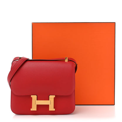 HERMES Evercolor Constance 24 Rouge Casaque