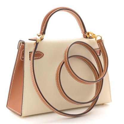 HERMES Epsom Horseshoe Mini Kelly Sellier 20 Craie Gold