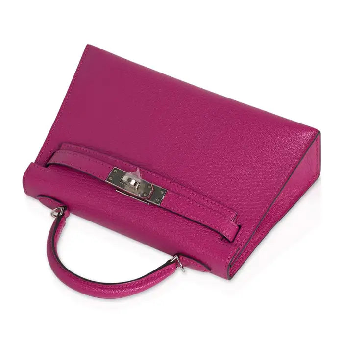 Hermès Kelly 20 Mini II Sellier Rose Pourpre Chevre Leather Palladium Hardware