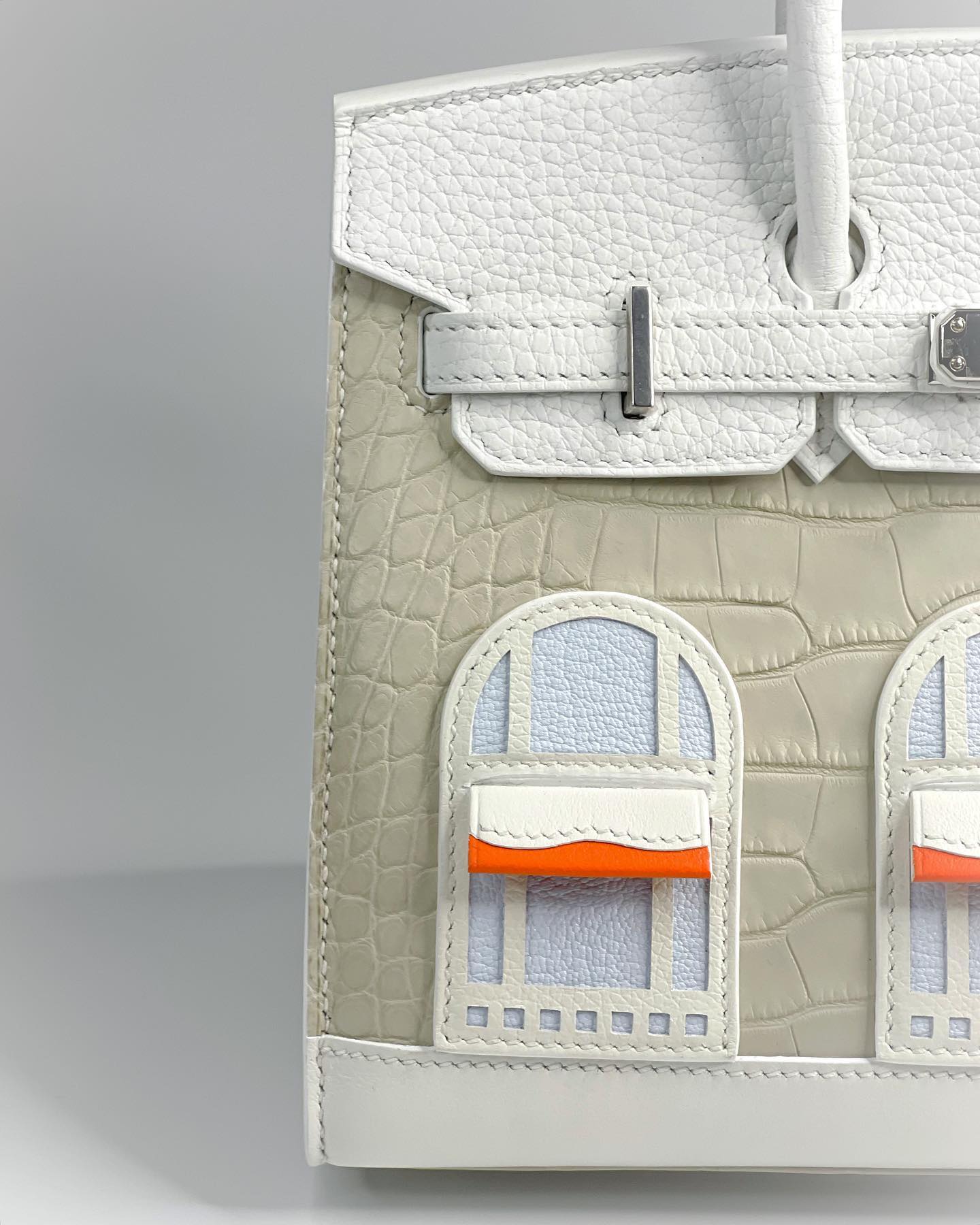 🧺 Hermès Handbag || 20cm Faubourg White Matte Alligator || Palladium Hardware