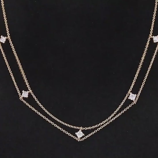 IGI Certified  Diamond Silver  Gold Cuban Tennis Necklace Jewerly.