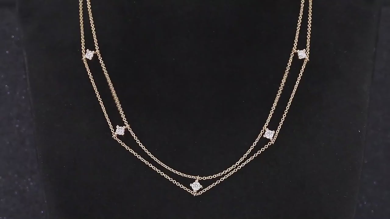 IGI Certified  Diamond Silver  Gold Cuban Tennis Necklace Jewerly.