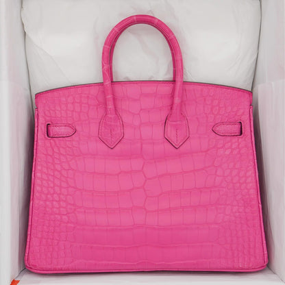 💖 Hermès Handbag || 30cm Birkin Rose Shocking Matte Alligator || Palladium Hardware