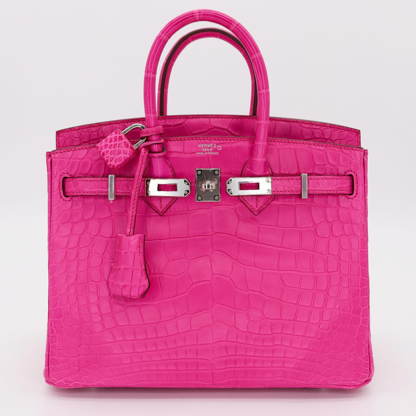 💖 Hermès Handbag || 30cm Birkin Rose Shocking Matte Alligator || Palladium Hardware