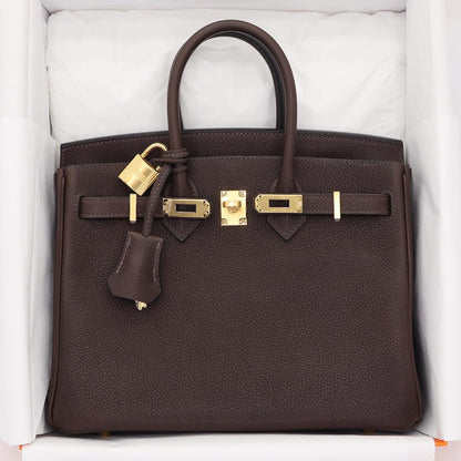 🤎 Hermès Handbag || 30cm Birkin Ebene Barenia Faubourg Leather || Gold Hardware