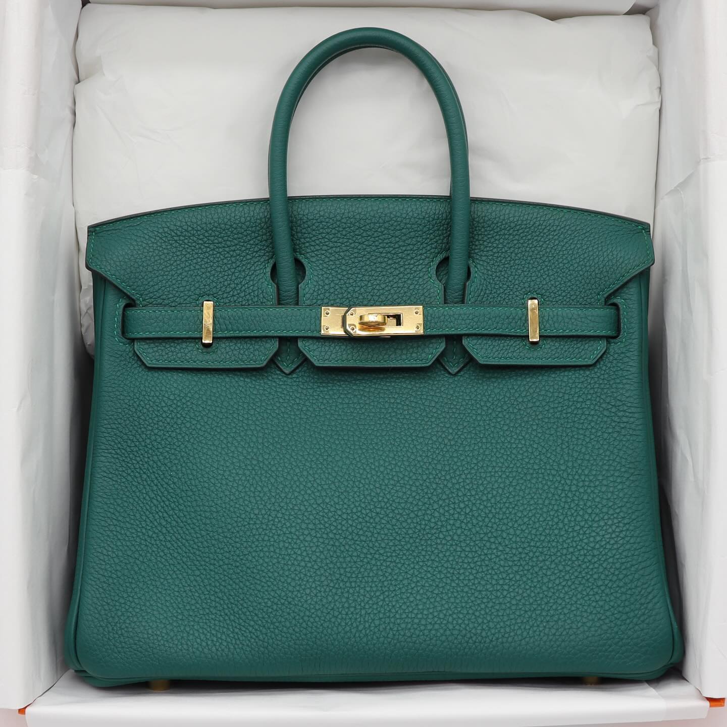 💚 Hermès Handbag || 30cm Birkin Malachite Togo Leather || Gold Hardware