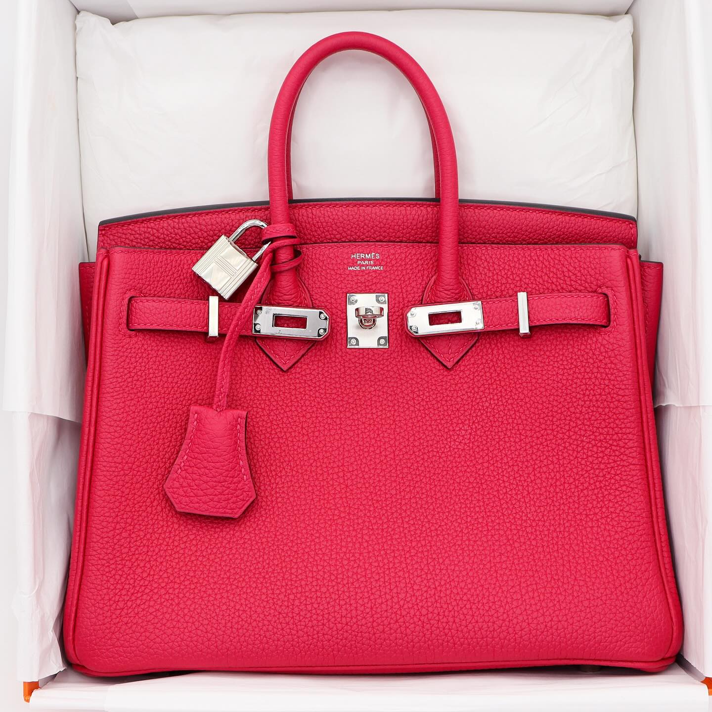 🌺 Hermès bag || 30cm Handbag Birkin Rose Mexico Togo Leather || Palladium Hardware