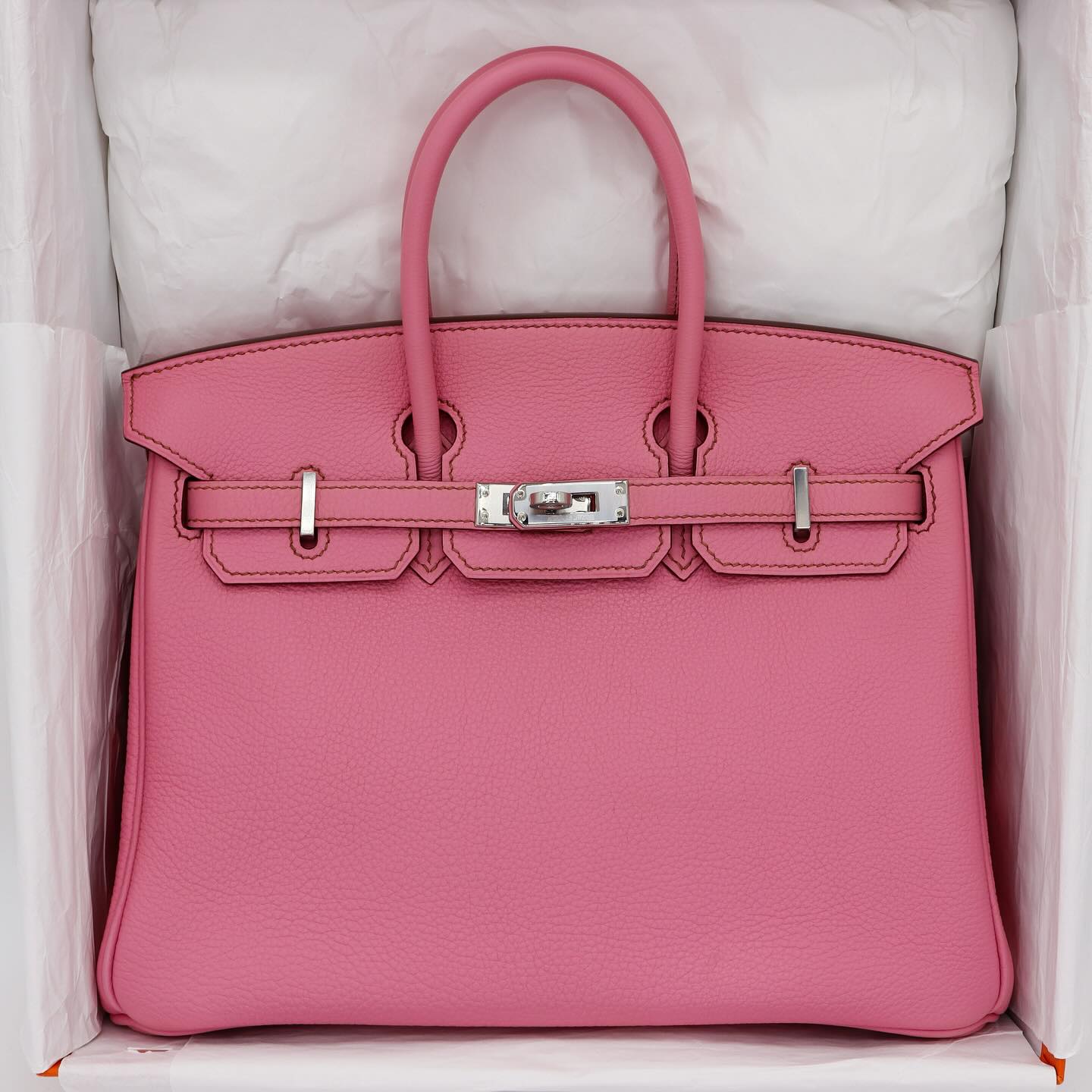 🎀 Hermès  Handbag || 30cm Birkin Bubblegum Swift Leather || Palladium Hardware