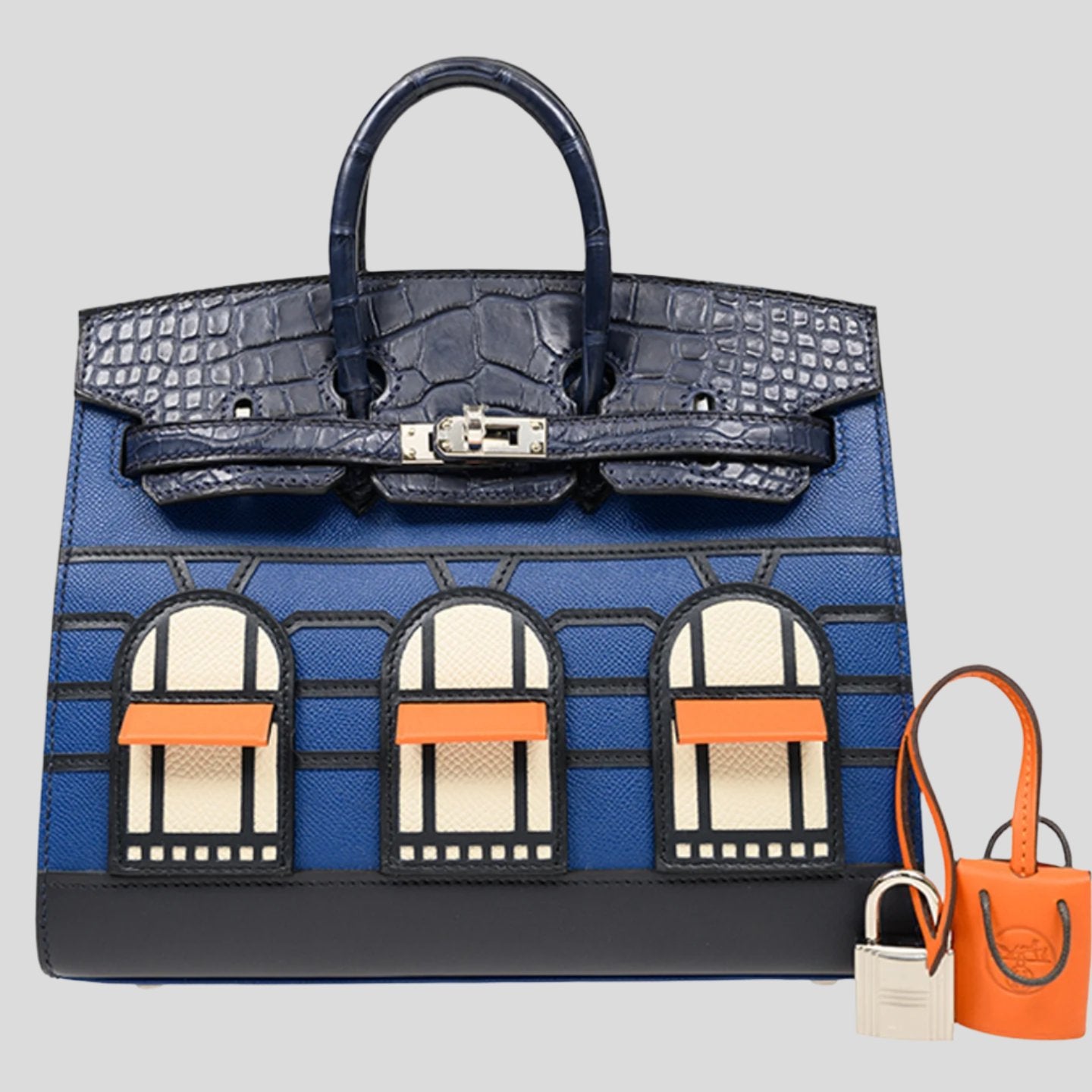 🧺 Hermès Handbag || 20cm Faubourg Blue Matte Alligator || Palladium Hardware