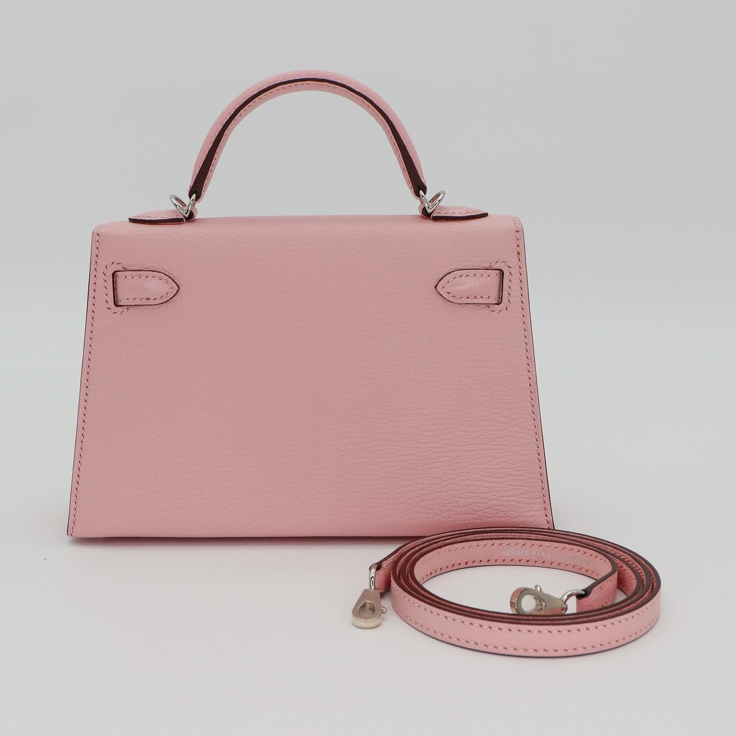 🌸 Hermès || Mini Kelly II Rose Sakura Chèvre Leather || Palladium Hardware