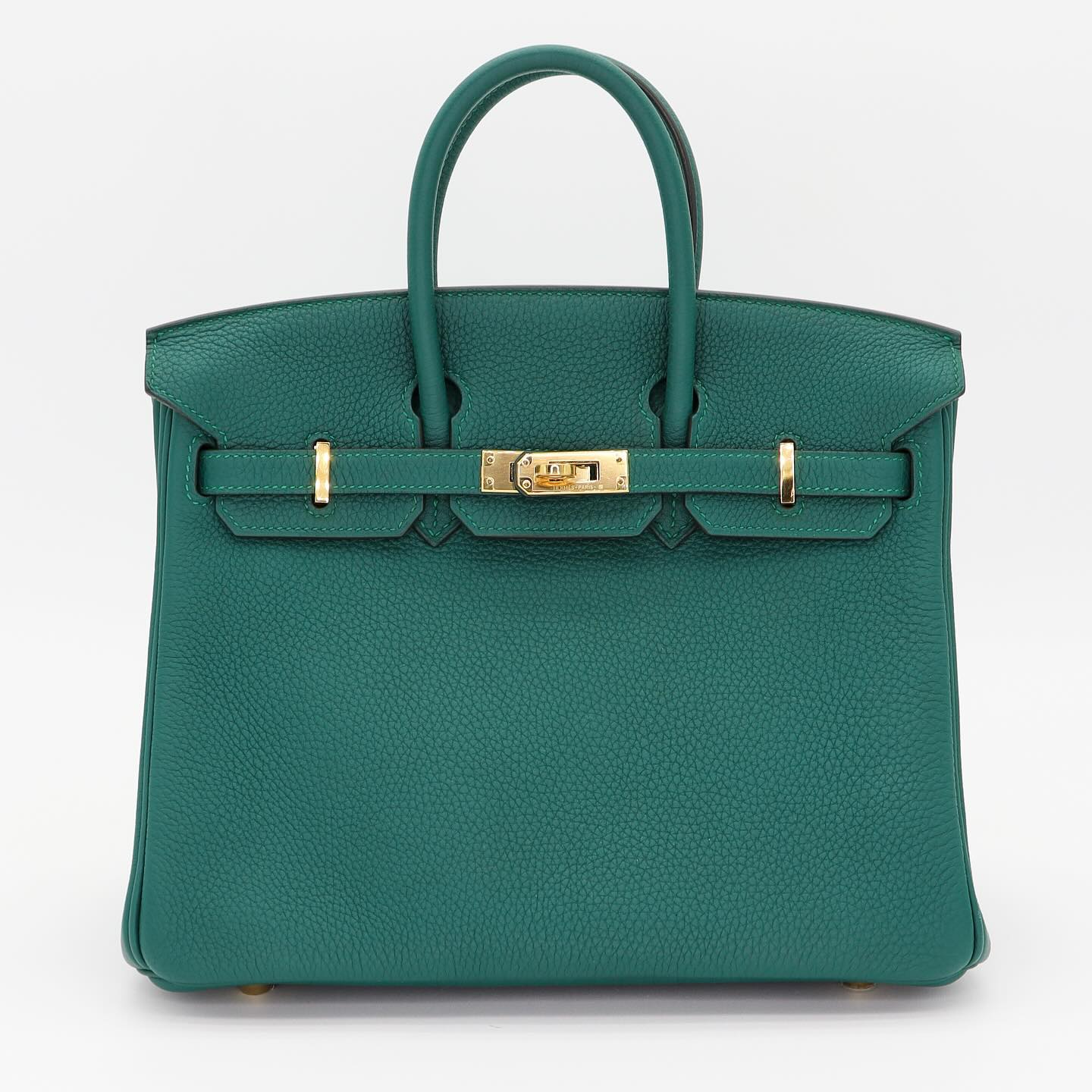 💚 Hermès Handbag || 30cm Birkin Malachite Togo Leather || Gold Hardware