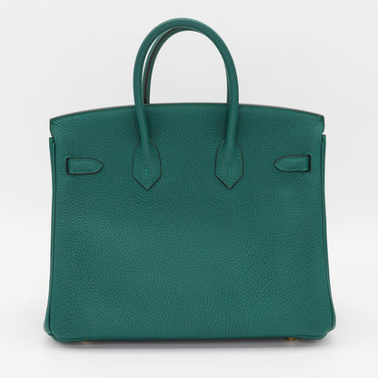 💚 Hermès Handbag || 30cm Birkin Malachite Togo Leather || Gold Hardware