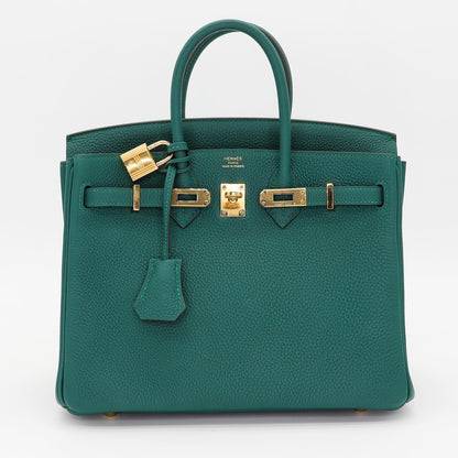 💚 Hermès Handbag || 30cm Birkin Malachite Togo Leather || Gold Hardware