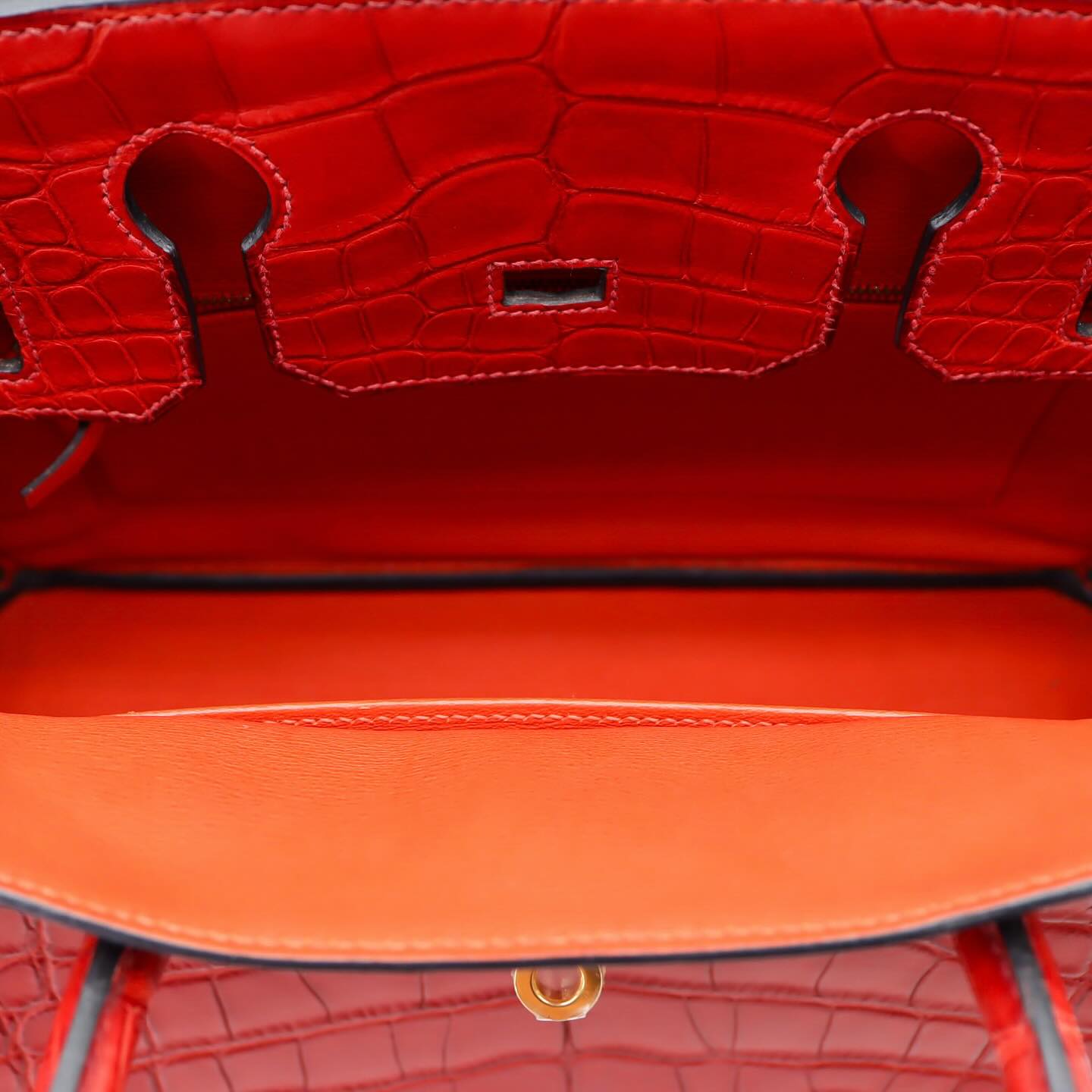 ❤️‍🔥 Hermès Handbag || 30cm Birkin Verso Rouge H/ Orange Poppy Matte Alligator || Gold Hardware