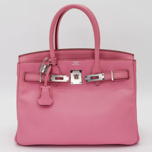 🎀 Hermès  Handbag || 30cm Birkin Bubblegum Swift Leather || Palladium Hardware