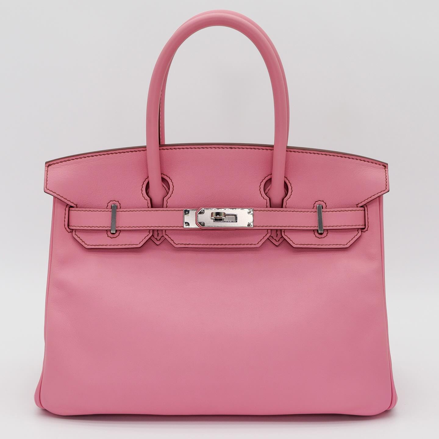 🎀 Hermès  Handbag || 30cm Birkin Bubblegum Swift Leather || Palladium Hardware