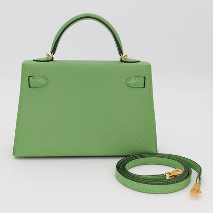 💚 Hermès || Mini Kelly II Vert Criquet Chèvre Leather || Gold Hardware