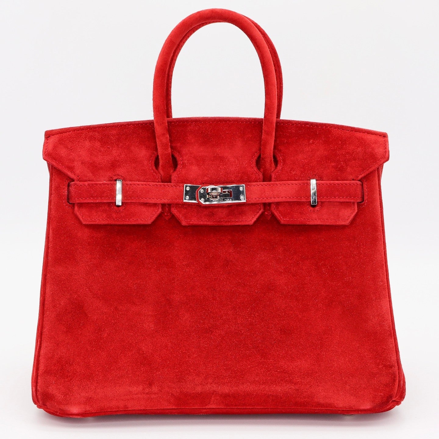 ❤️ Hermès Handbag || 30cm Birkin Doblis Rouge Vif Suede || Palladium Hardware