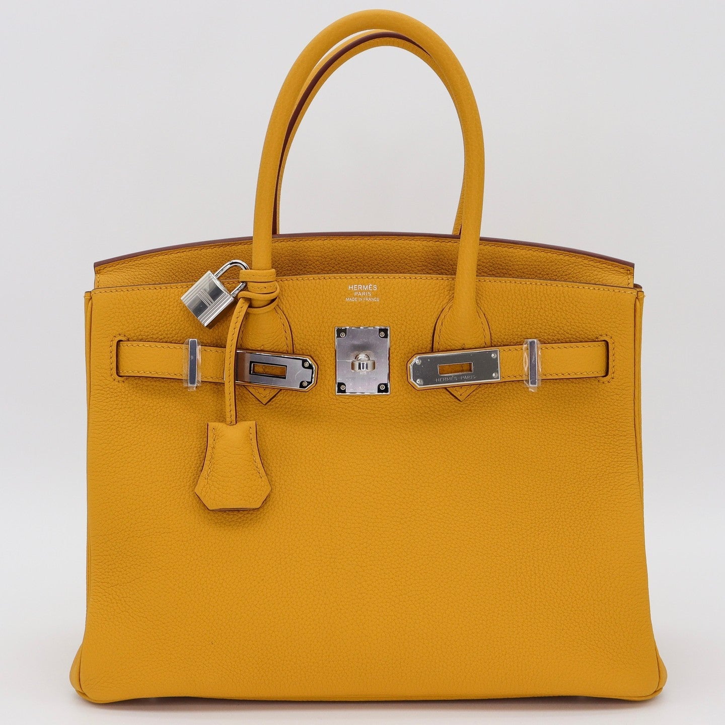 💛 Hermès Handbag || 30cm Birkin Ambre Togo Leather || Palladium Hardware