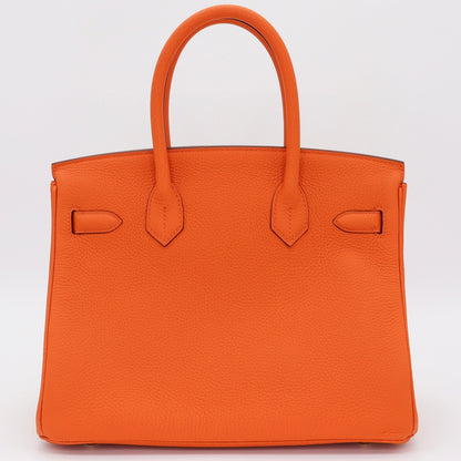 🧡 Hermès Handbag || 30cm Birkin Orange Togo Leather || Gold Hardware