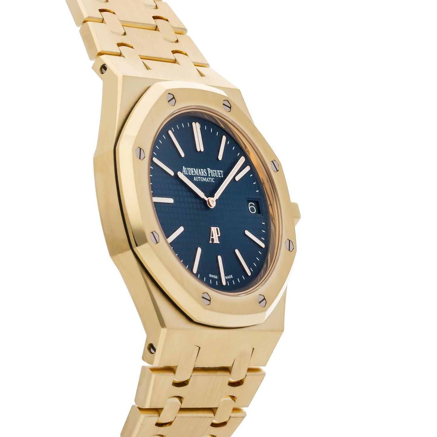 Audemars Piguet Royal Oak Jumbo Extra Thin Blue Dial Yellow Gold